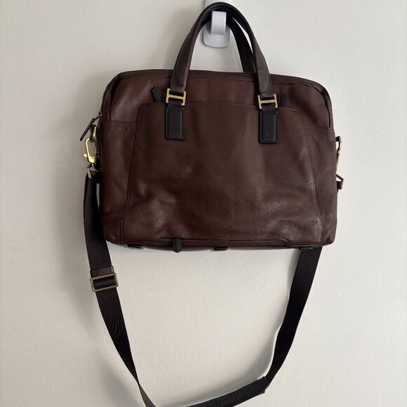 $1050 Tumi Beacon Hill Laptop Tan Brown Leather Briefcase Bag - Picture 1 of 13
